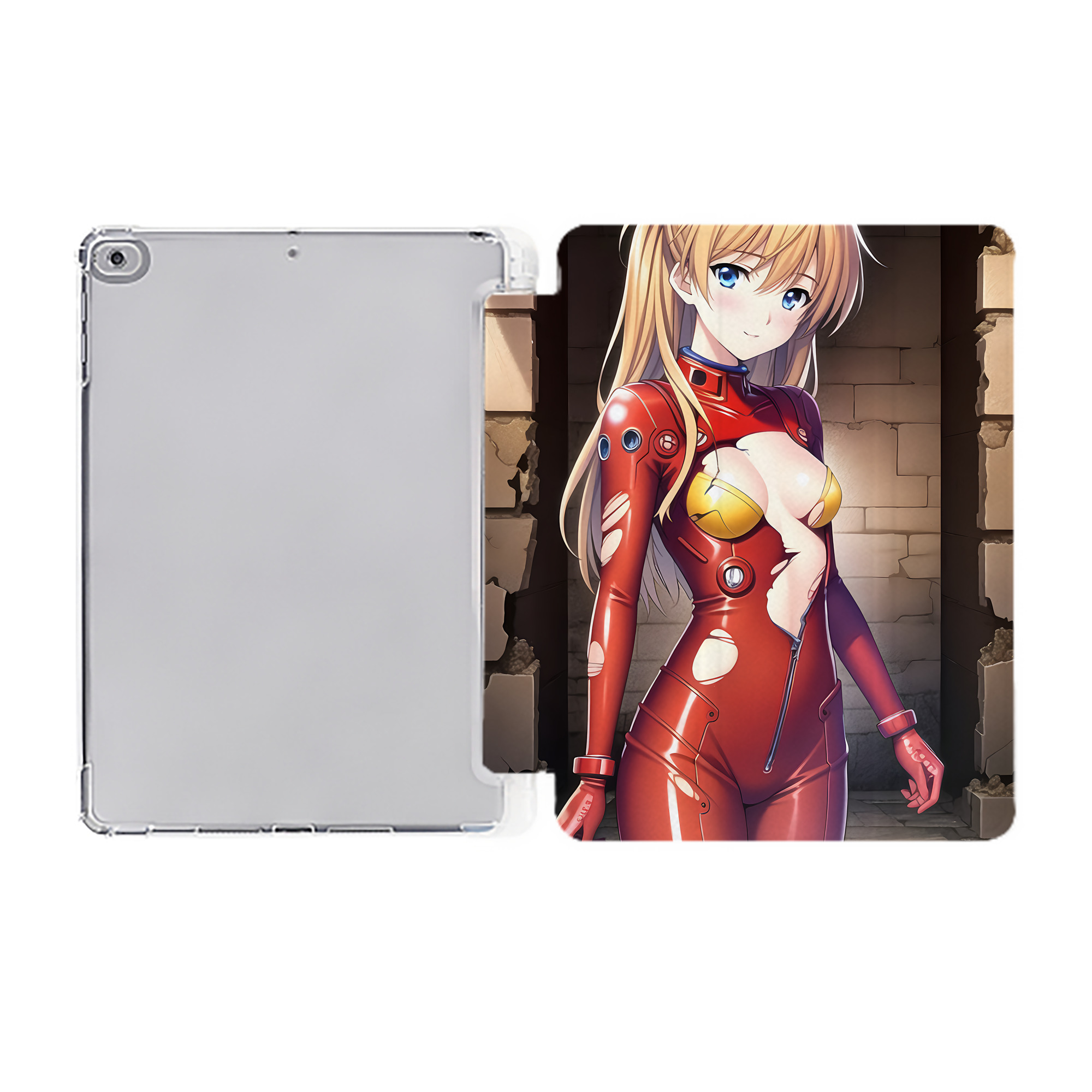 （画像用） EVA 新世紀エヴァンゲリオン IPad ケース ペン収納付き 三つ折りスタンド PUレザー×シリコン 対応機種9.5/10.5/10.9インチ